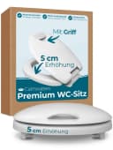 Calmwaters WC-Sitz Erhöht 5cm Weiß Antibakteriell Absenkautomatik Bild 2