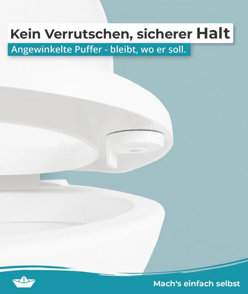 Calmwaters WC-Sitz Erhöht 5cm Weiß Antibakteriell Absenkautomatik - Bild 4
