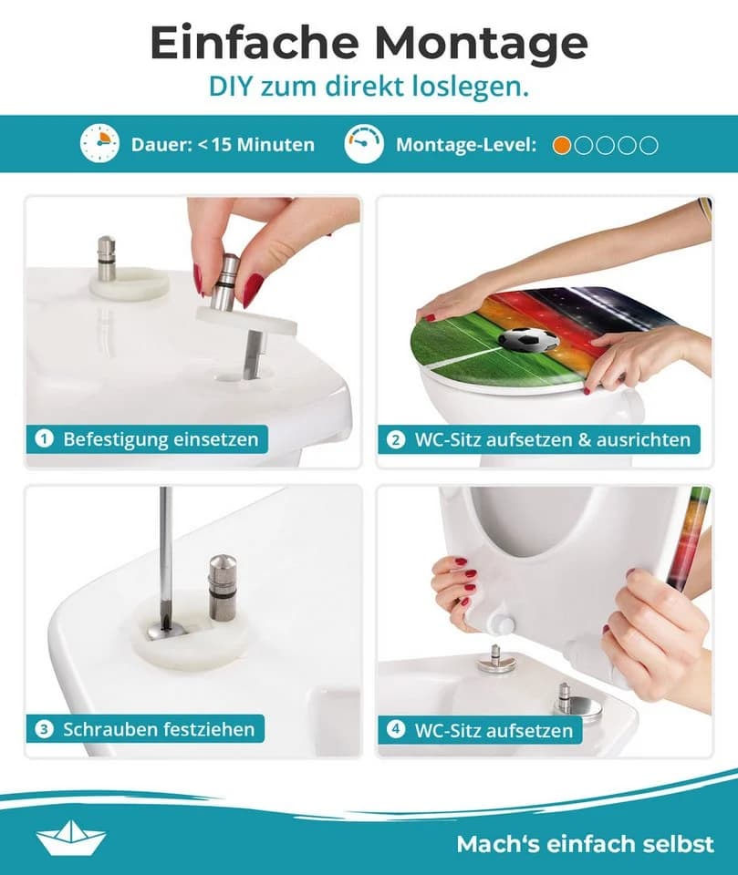 Calmwaters WC-Sitz Motiv Halbzeitpause mit Absenkautomatik