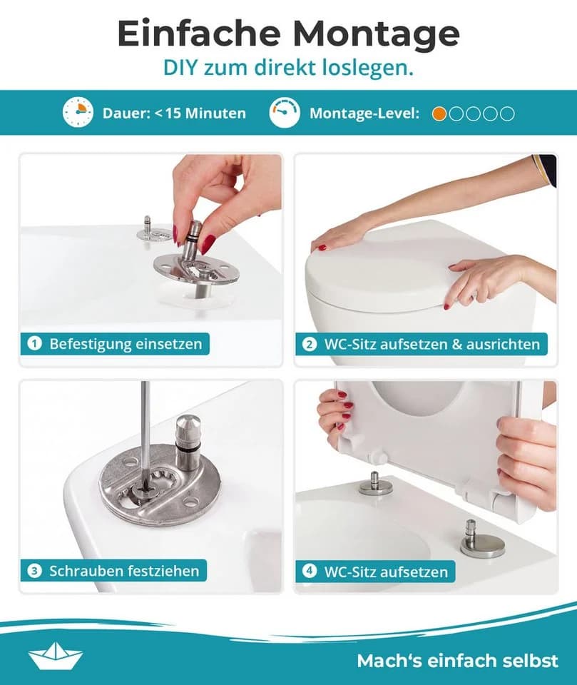 Calmwaters WC-Sitz für Duravit ME by Starck Weiß mit Absenkautomatik