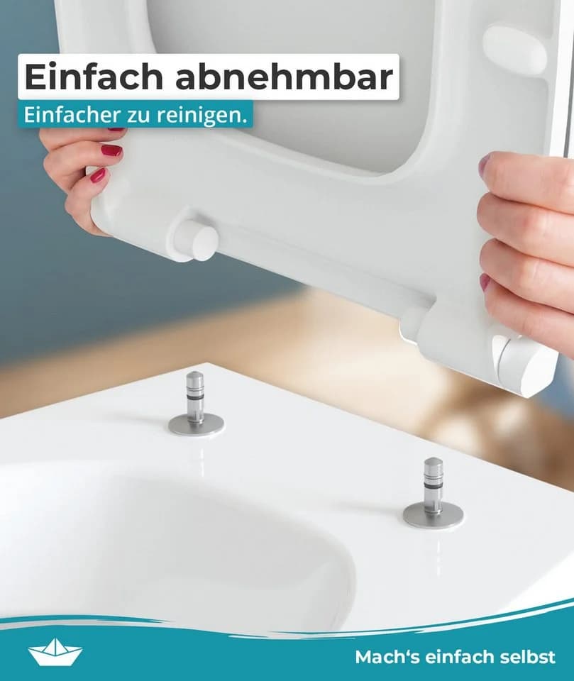 Calmwaters WC-Sitz für Duravit D-Code Weiß mit Absenkautomatik - Bild 5
