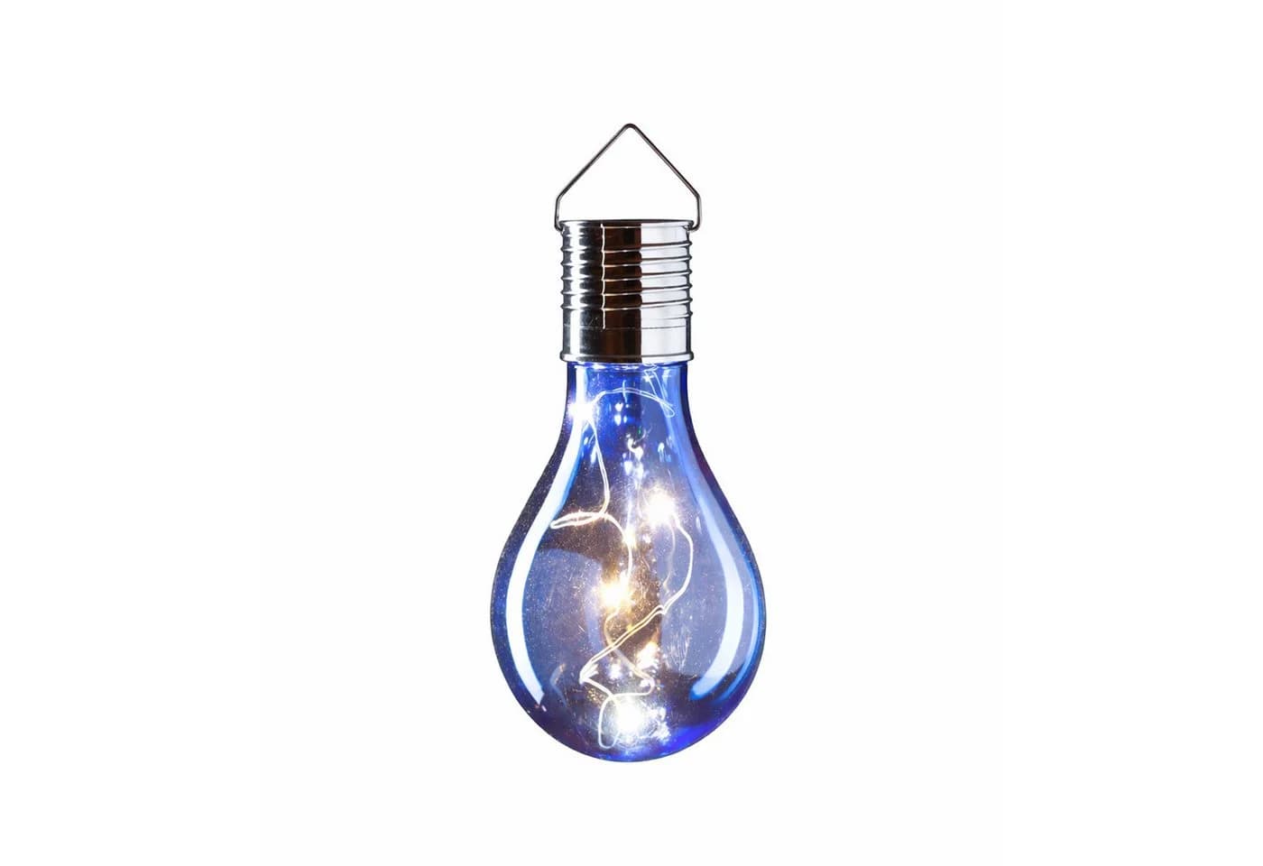 MARELIDA LED Solarleuchte Glühbirne hängend blau warmweiß
