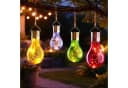 MARELIDA LED Solarleuchte Glühbirne hängend blau warmweiß Bild 5