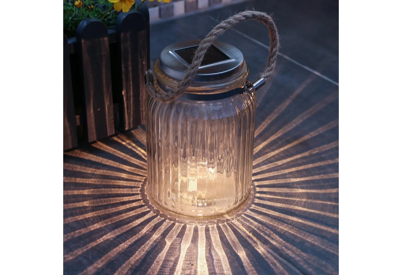 MARELIDA LED Windlicht Solar Glas Warmweiß - Bild 2