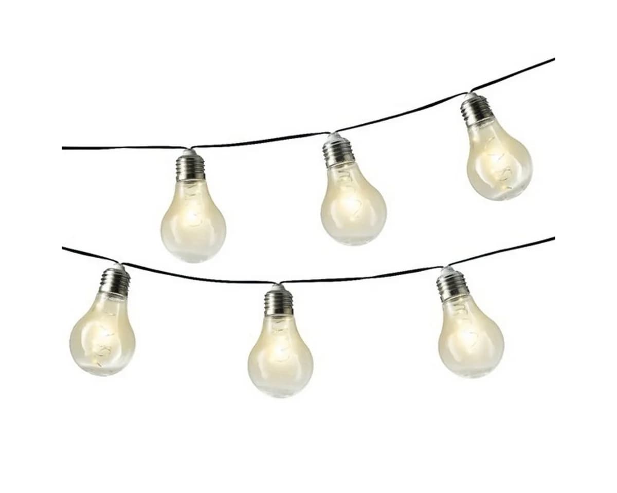MARELIDA LED Solar Lichterkette 10 transparente Glühbirnen Garten