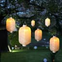 MARELIDA LED Solar Lampion Weiß mit Flammeneffekt Bild 2