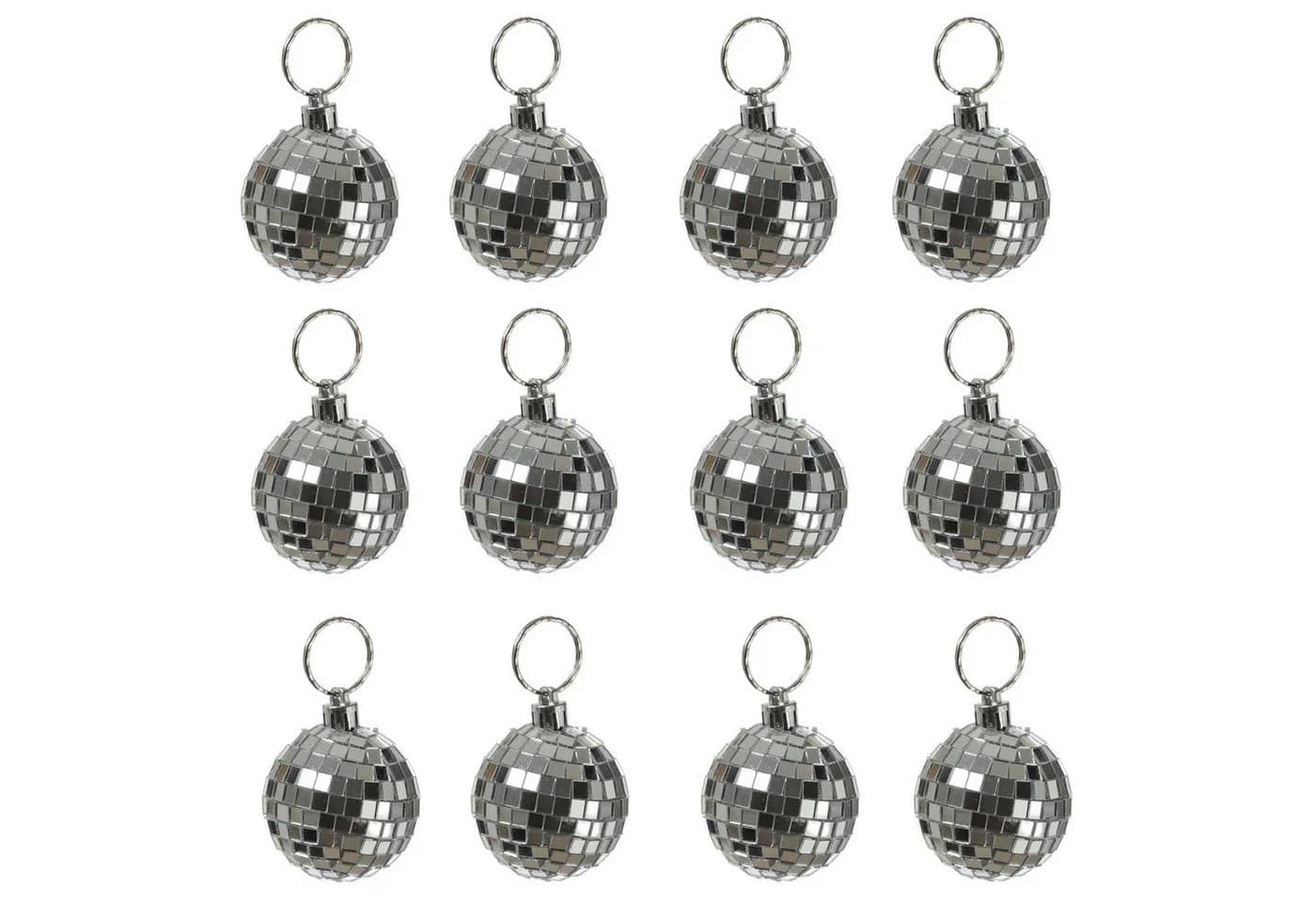 SATISFIRE Mini Disco Kugel 5cm Echtglas Silber 12er Set - Bild 2