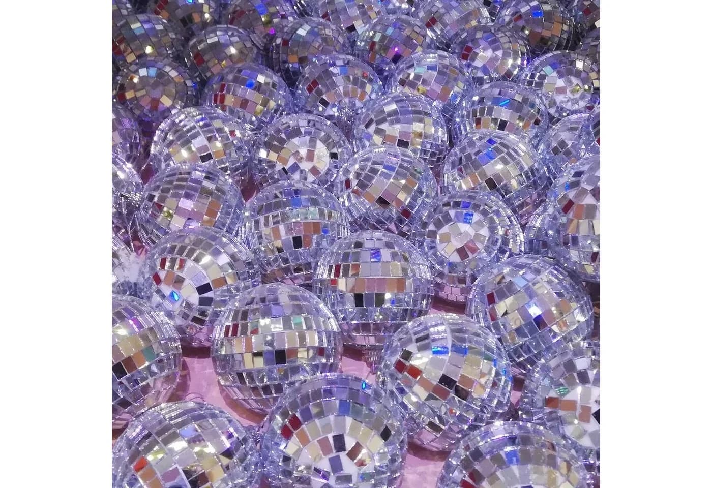 SATISFIRE Mini Disco Kugel 5cm Echtglas Silber 12er Set - Bild 4