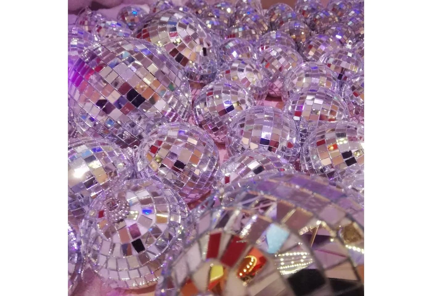 SATISFIRE Mini Disco Kugel 5cm Echtglas Silber 12er Set - Bild 5