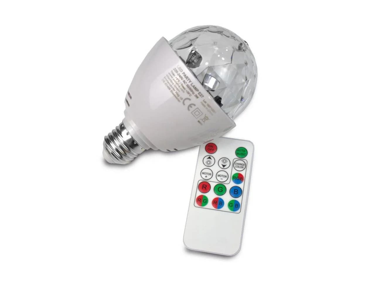 SATISFIRE LED Party Lamp E27 Fassung mit Fernbedienung - Bild 2