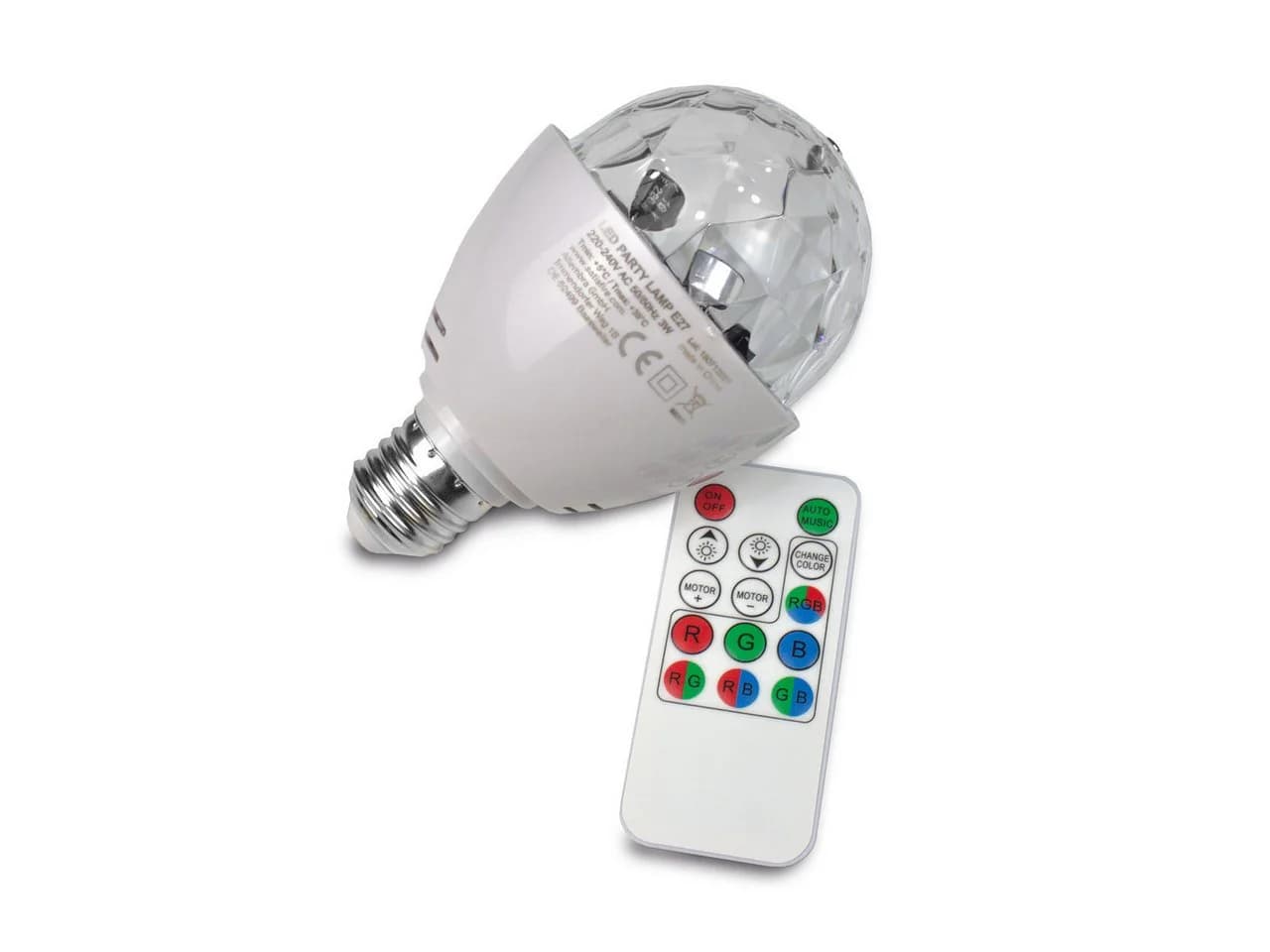 SATISFIRE LED Party Lamp E27 Fassung mit Fernbedienung - Bild 4
