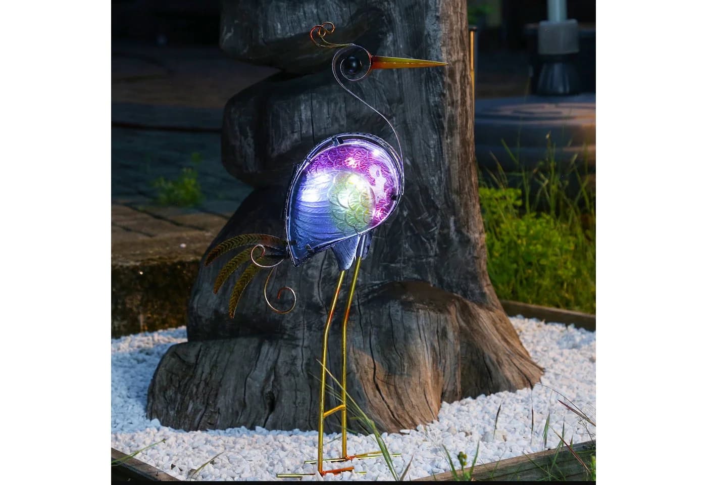 MARELIDA LED Solar Gartenfigur Paradiesvogel kaltweiß bunt - Bild 2