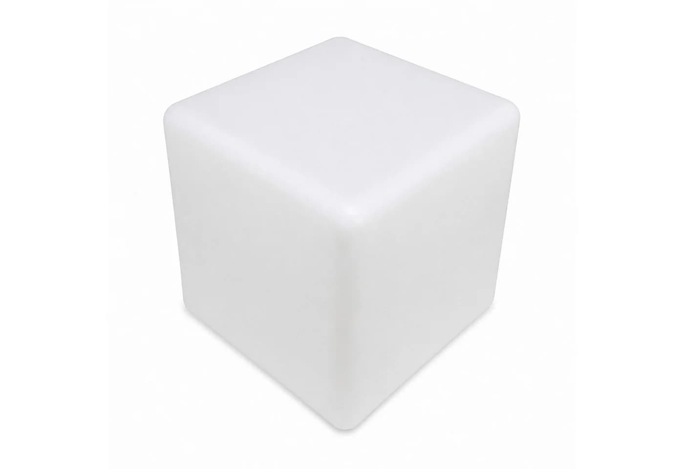 SATISFIRE LED Würfel 40x40cm Beistelltisch weiß E27 warmweiß
