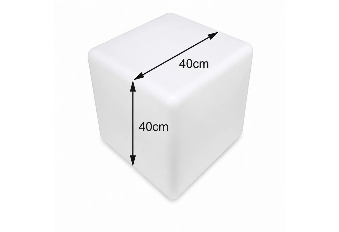 SATISFIRE LED Würfel 40x40cm Beistelltisch weiß E27 warmweiß - Bild 3