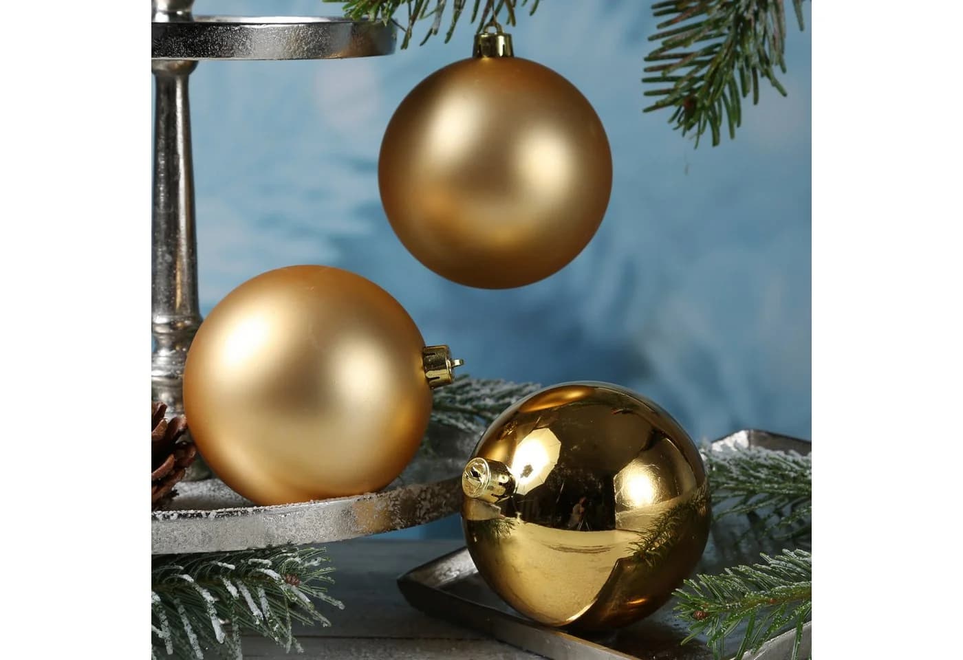MARELIDA Weihnachtsbaumkugeln Gold 10cm 4er Set