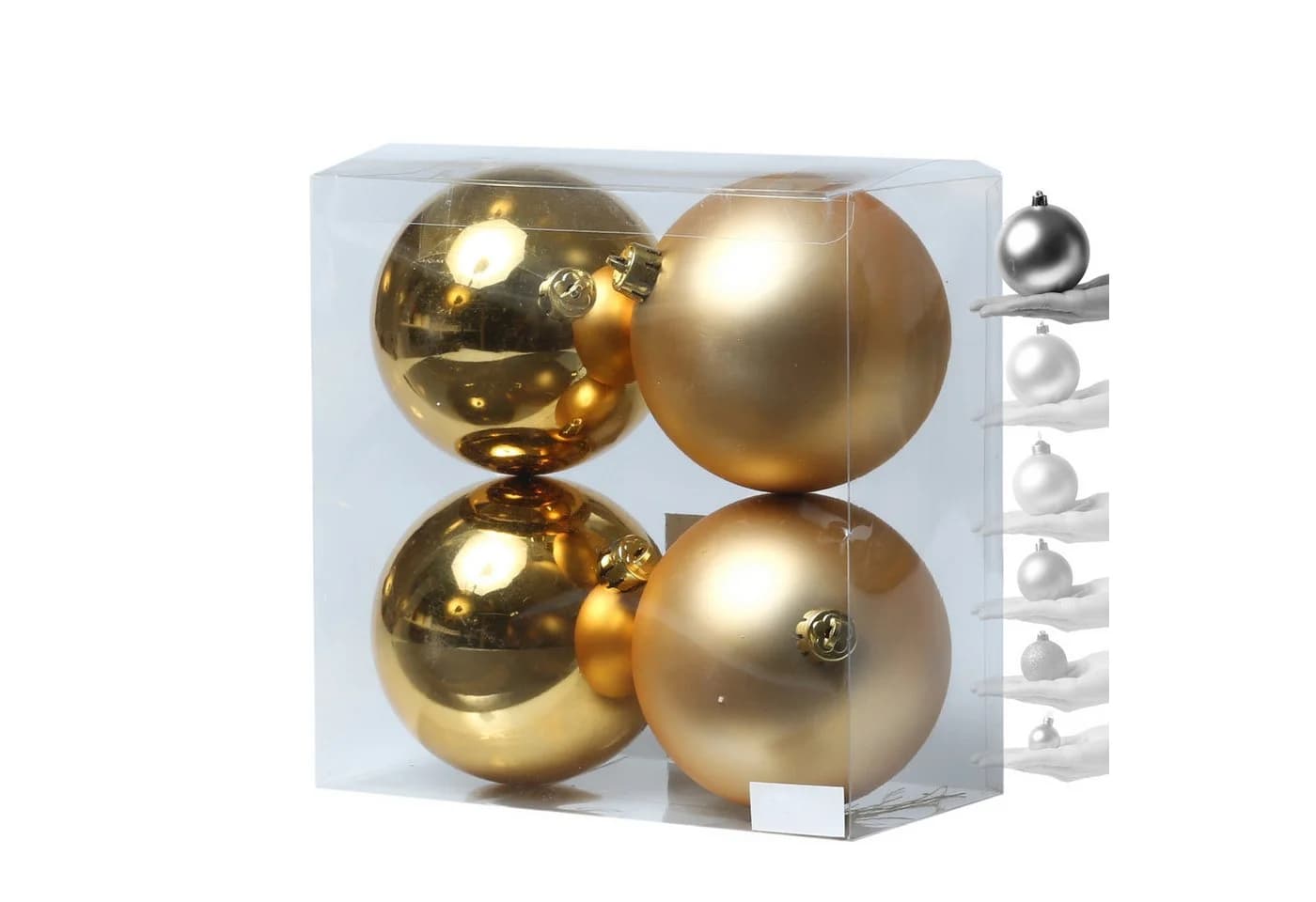 MARELIDA Weihnachtsbaumkugeln Gold 10cm 4er Set - Bild 3