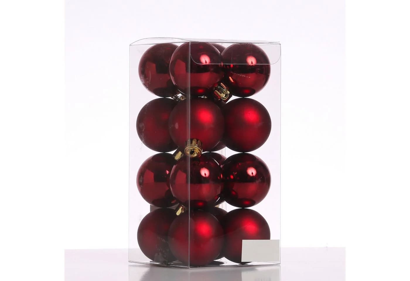 MARELIDA Weihnachtsbaumkugel 16er Set Weinrot Kunststoff - Bild 2