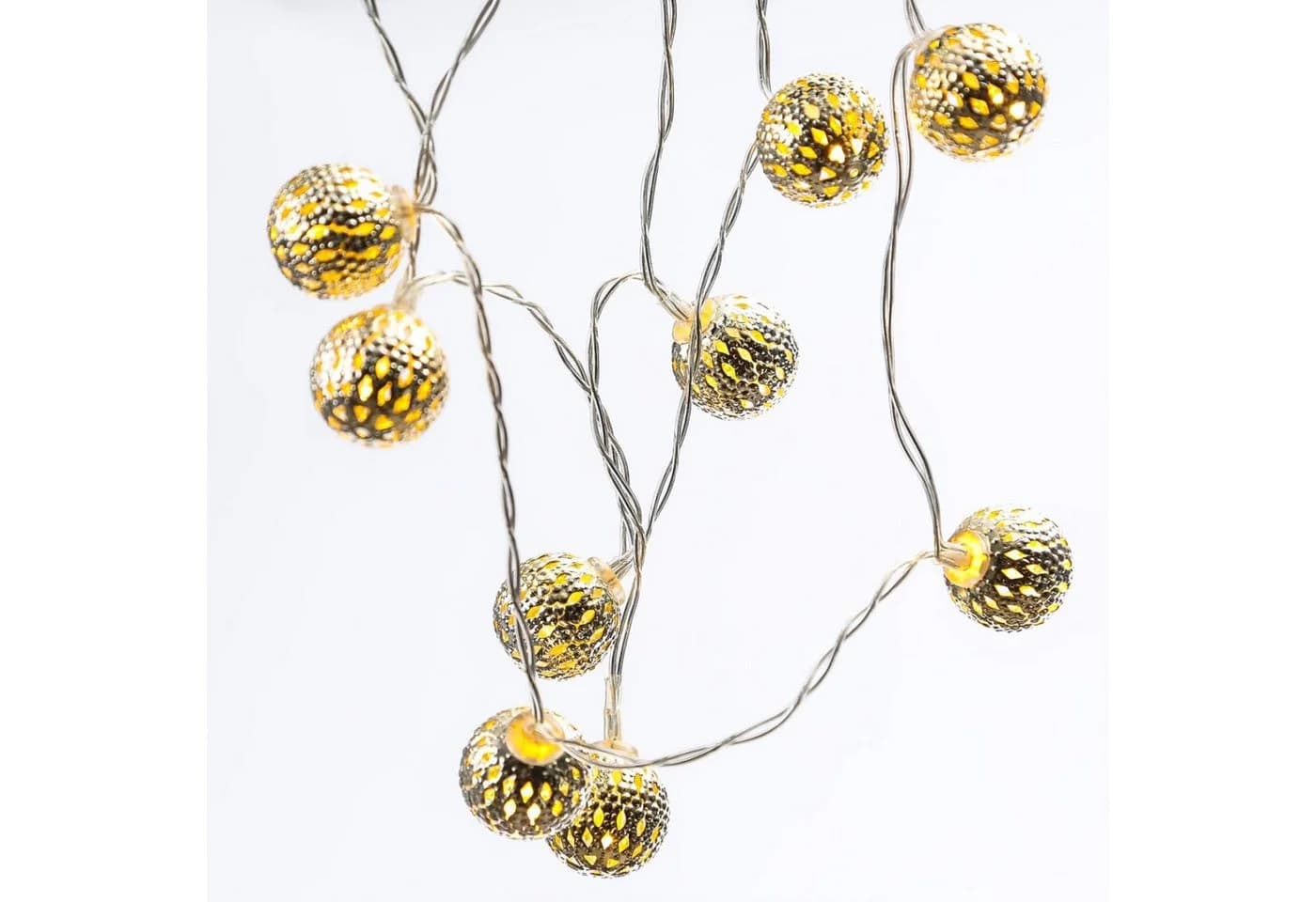 MARELIDA LED-Lichterkette 20 Metallkugeln Silber - Bild 2