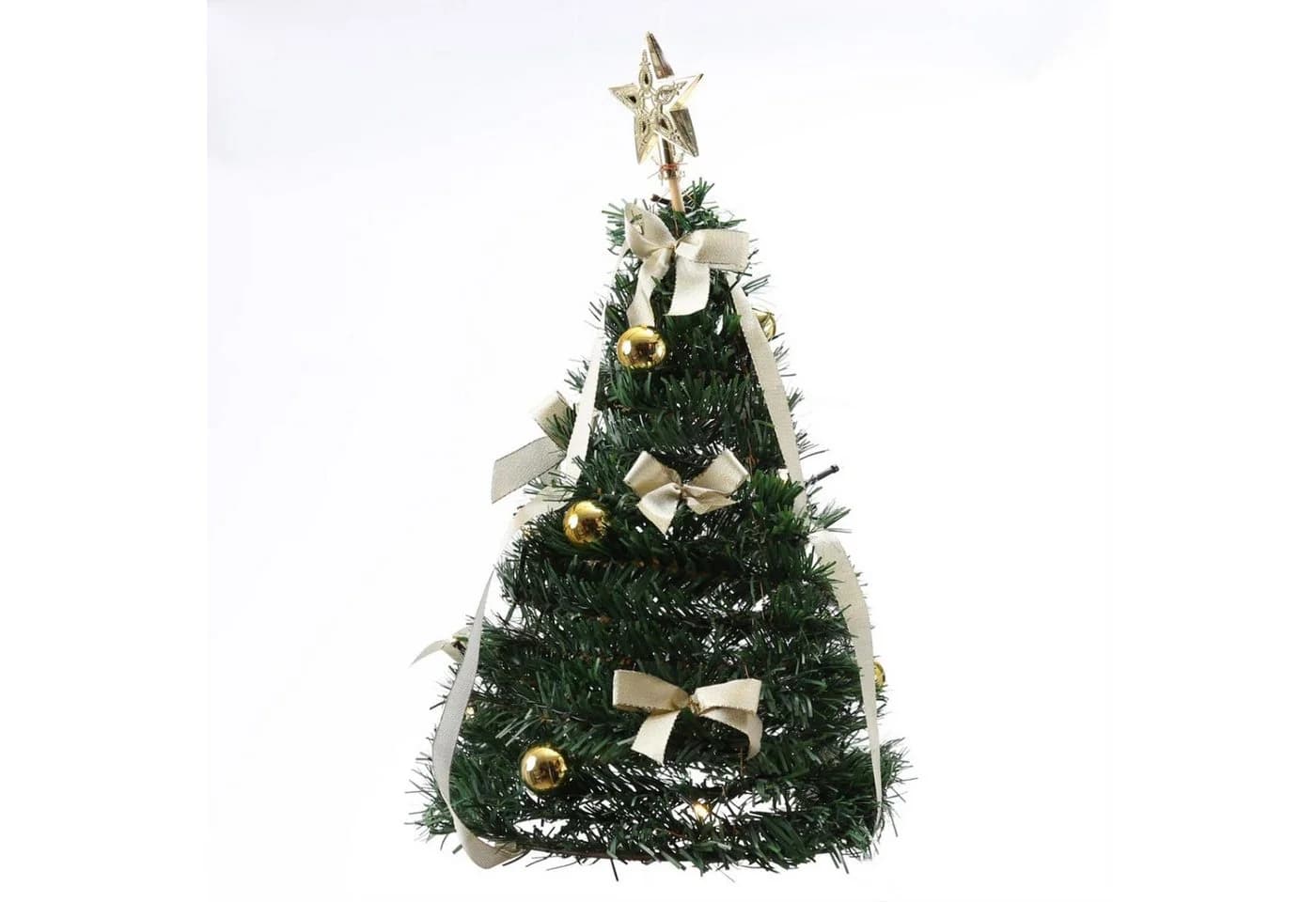 MARELIDA LED Weihnachtsbaum 50,5 cm Grün/Gold mit Lichterkette - Bild 2