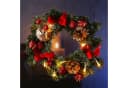 MARELIDA LED Tannenkranz Türkranz Weihnachtskranz Rot/Gold 30cm Bild 2