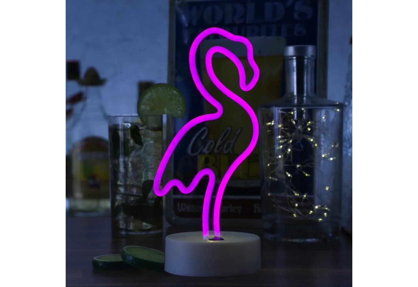 SATISFIRE LED Neon Flamingo Leuchtfigur Pink 30cm - Bild 3
