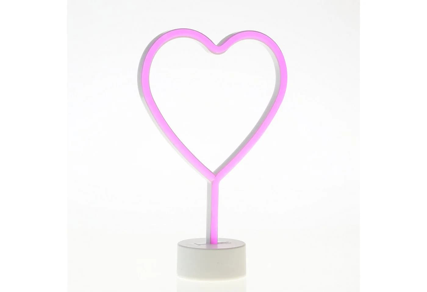SATISFIRE LED Neonlicht Herz Pink Dekoleuchte Batterie USB