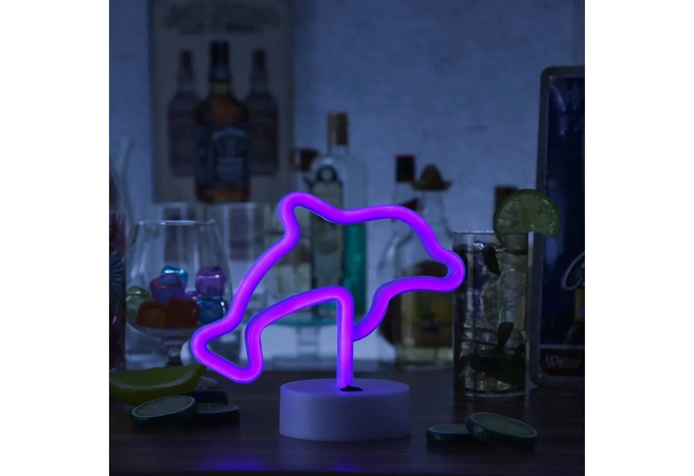 SATISFIRE LED Neonlicht Delfin Leuchtfigur blau 19cm USB/Batterie - Bild 3