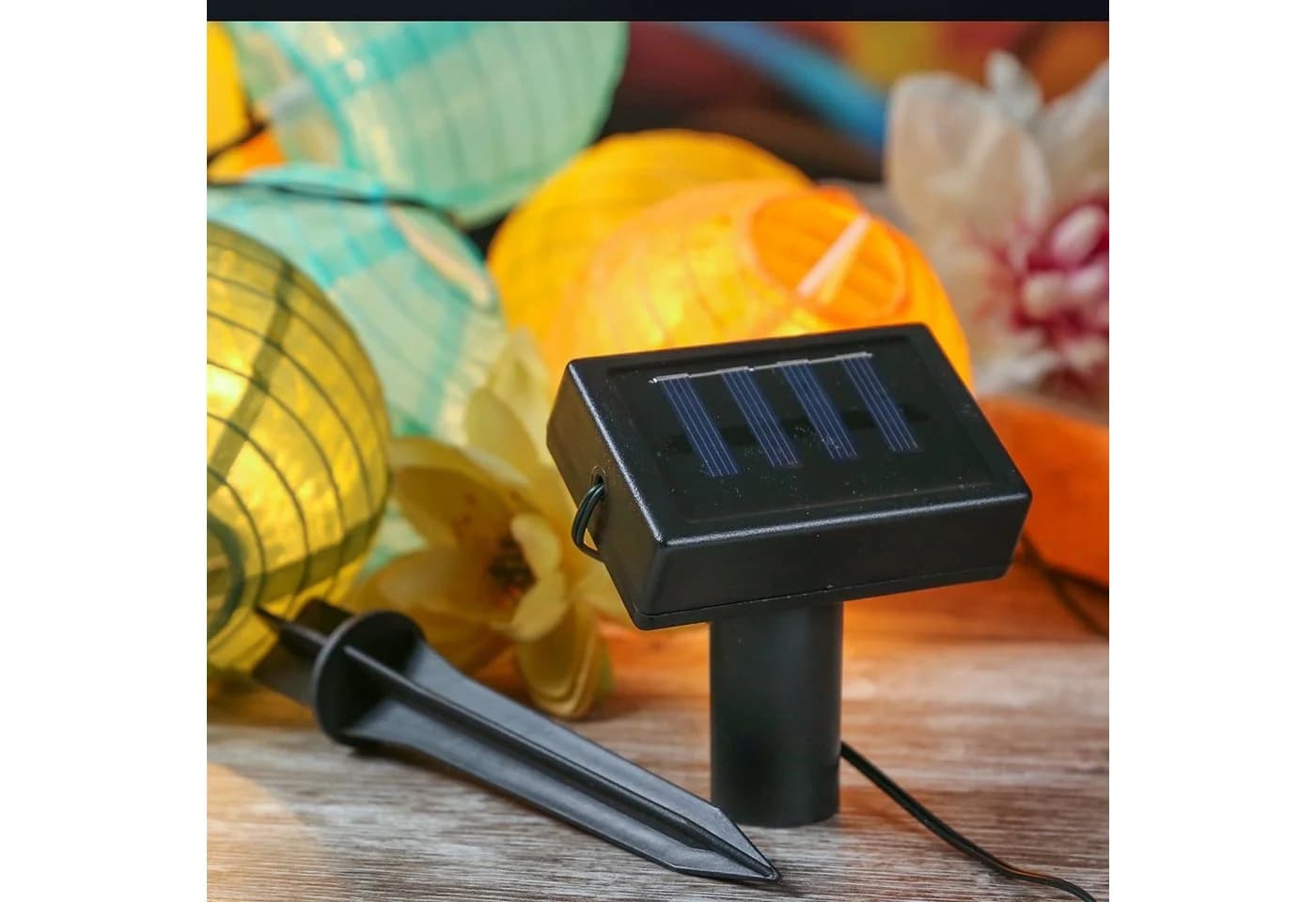 MARELIDA LED Solar Lichterkette SUNNY 10 Lampions Gelb - Bild 4