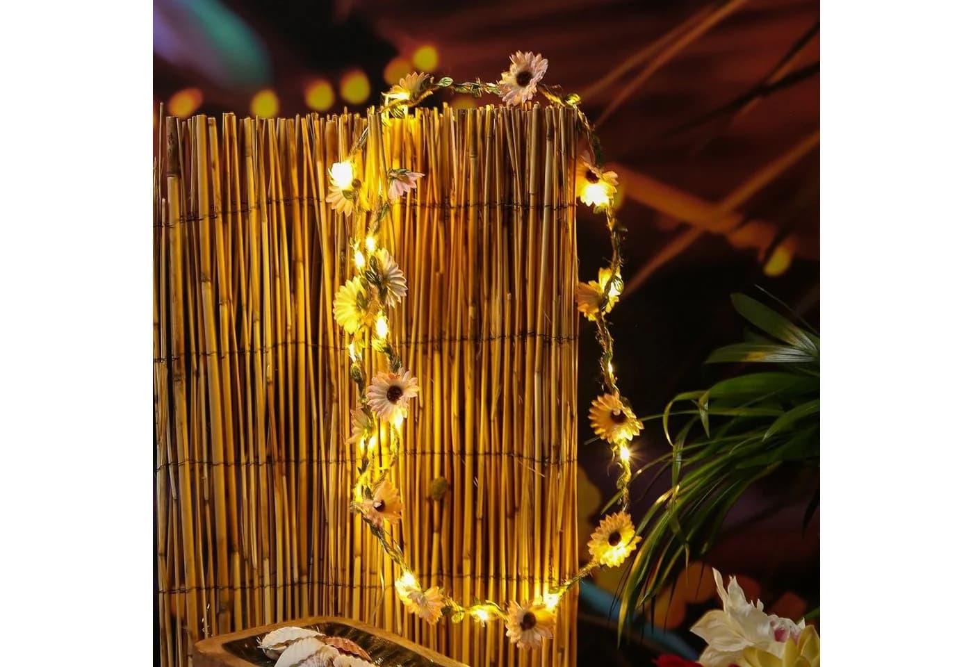 MARELIDA LED-Lichterkette Rosa Blumen mit Timer - Bild 4