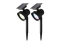 MARELIDA LED Solar Gartenstrahler 2er Set Schwarz Bunt Bild 2