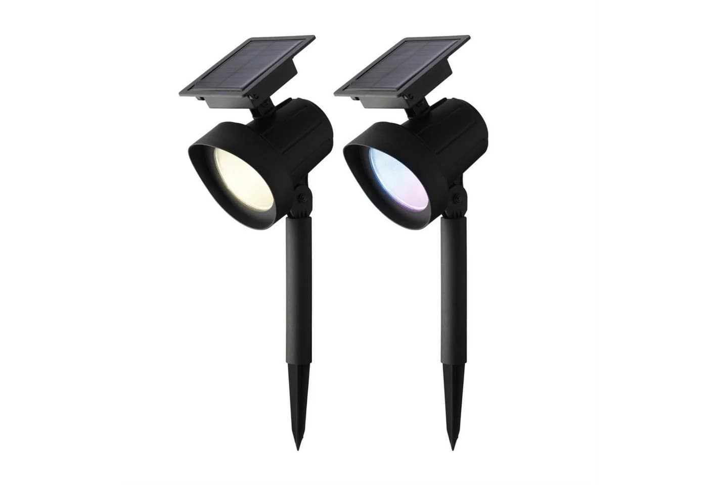 MARELIDA LED Solar Gartenstrahler 2er Set Schwarz Bunt - Bild 2