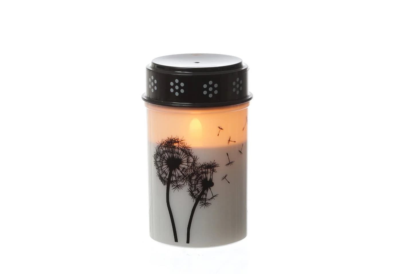 MARELIDA LED Grablichter 2er Set Weiß Schwarz Pusteblume Timer - Bild 5