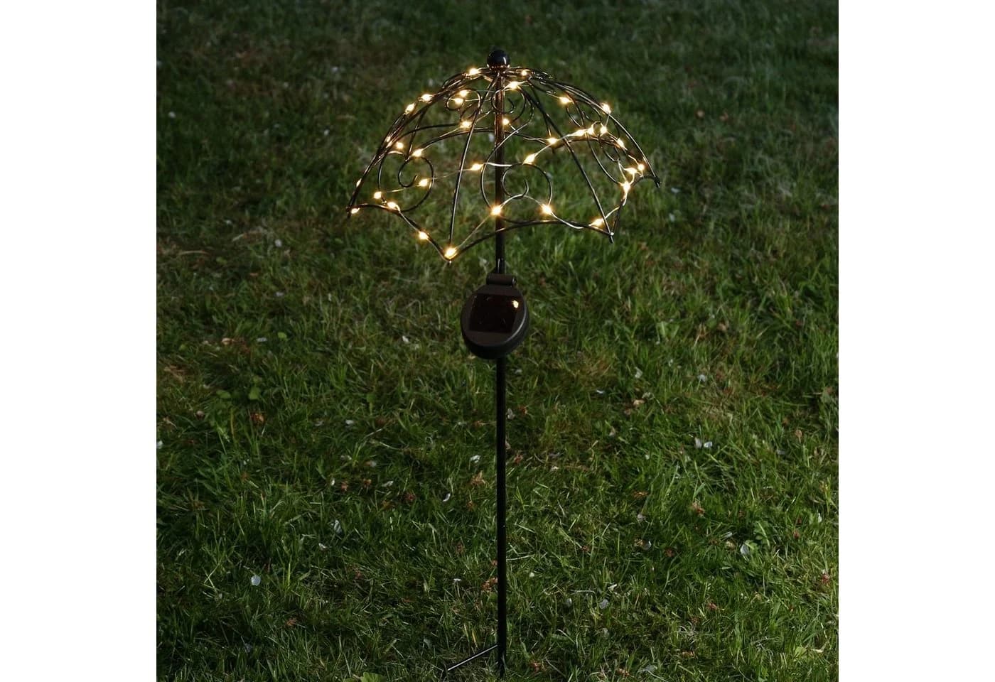 MARELIDA LED Solar Gartenstecker Sonnenschirm Schwarz 35 LEDs - Bild 4