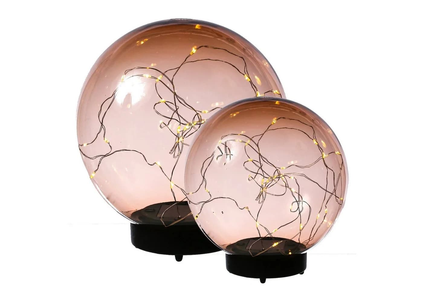 MARELIDA LED Solar Kugellampe 2er Set Bernstein Warmweiß