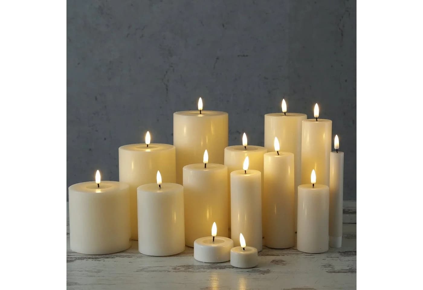 Deluxe Homeart LED-Kerze Mia Deluxe Echtwachs Wachsspiegel Flackernd Creme - Bild 5