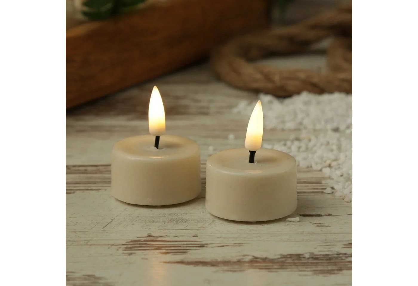 Deluxe Homeart LED Teelichter Mia Creme 2-tlg. mit Timer - Bild 3