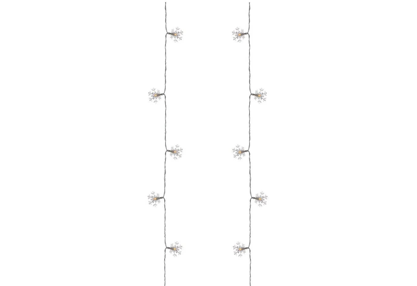MARELIDA LED-Lichterkette Schneeflocken 2m Timer Batteriebetrieben