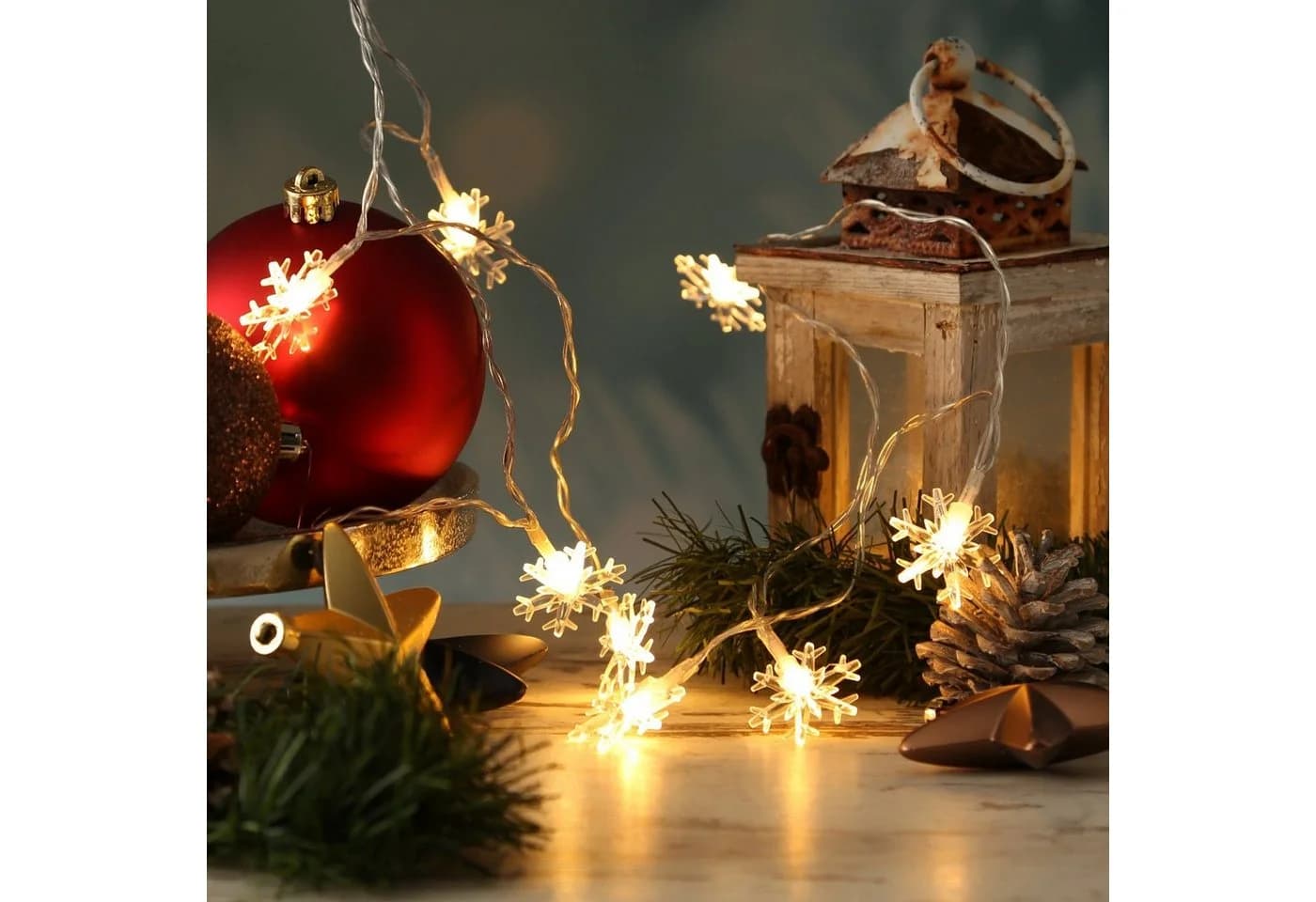 MARELIDA LED-Lichterkette Schneeflocken 2m Timer Batteriebetrieben - Bild 2