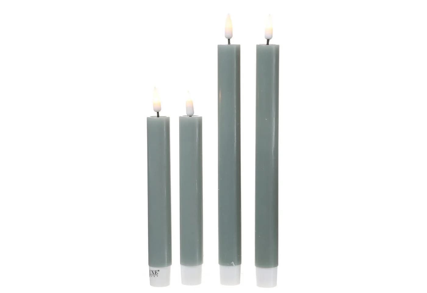 Deluxe Homeart LED-Stabkerze Mia Echtwachs Salbeigrün 24cm - Bild 5
