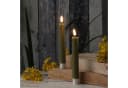 Deluxe Homeart LED-Stabkerzen Mia Echtwachs Olivgrün 2er Set Bild 1