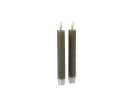 Deluxe Homeart LED-Stabkerzen Mia Echtwachs Olivgrün 2er Set Bild 2