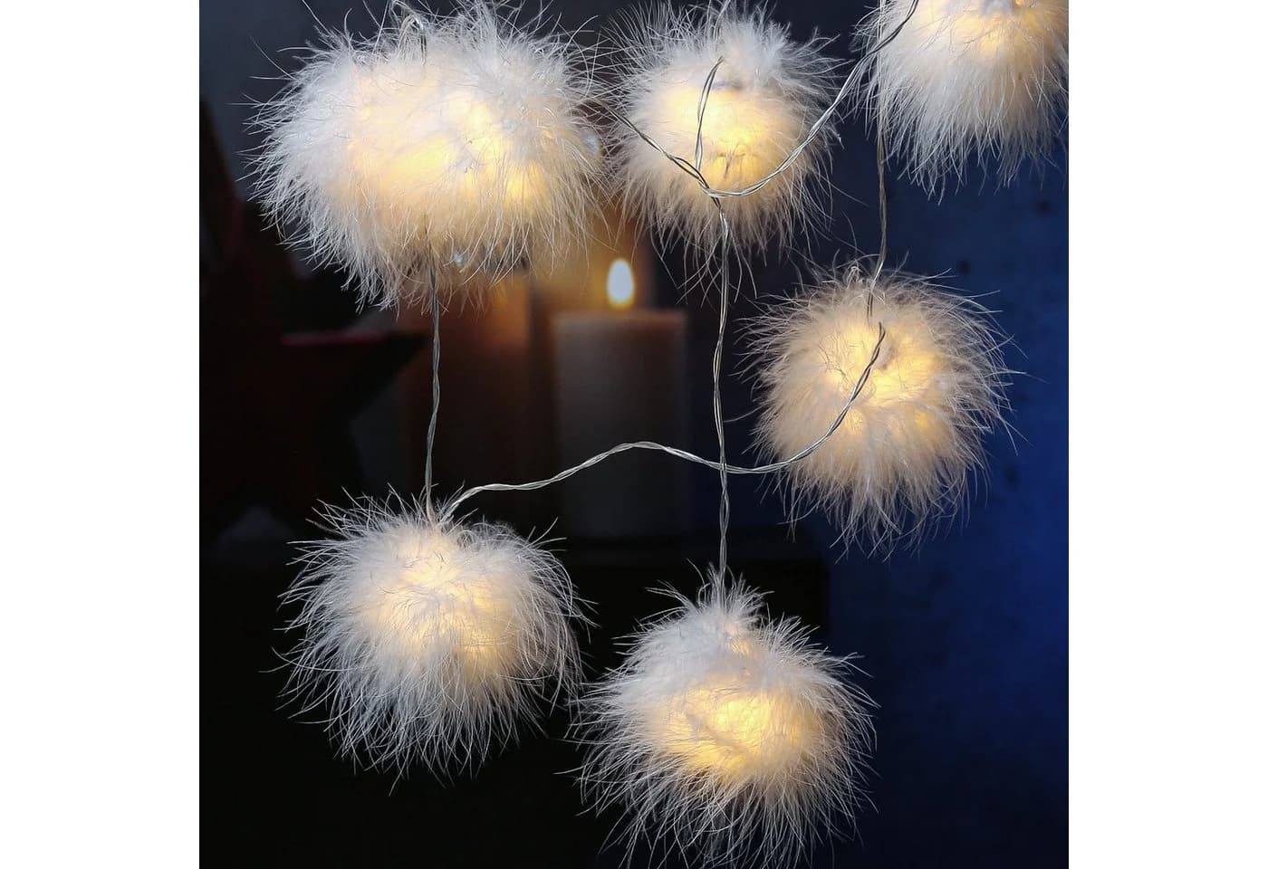 MARELIDA LED-Lichterkette Schneebälle 26 leuchtende Bälle 10m Winter Dekolichterkette - Bild 4