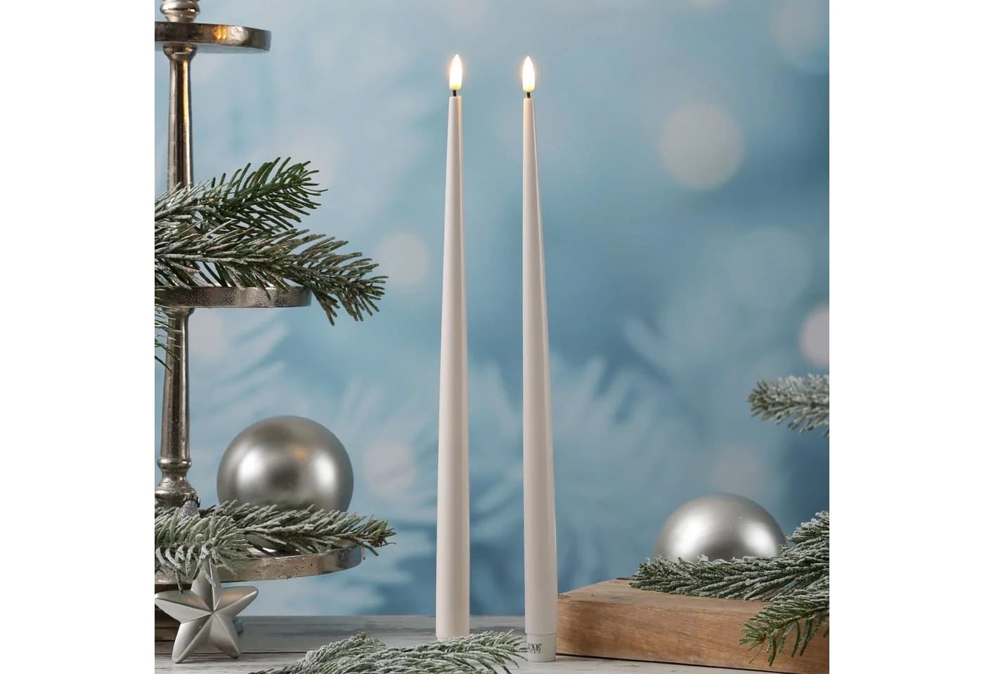 Deluxe Homeart LED-Stabkerzen ELLA Creme Echtwachs-Optik 38cm - Bild 4