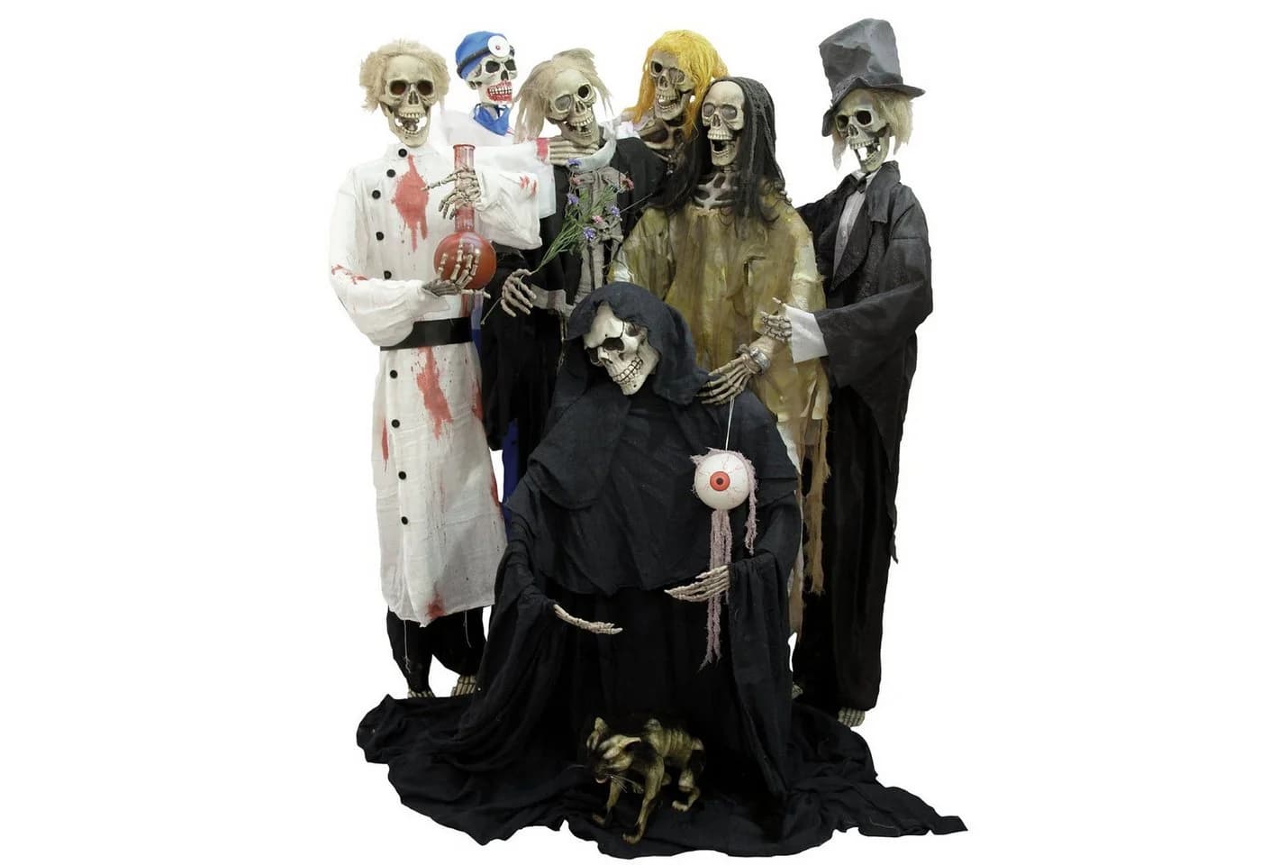 SATISFIRE Dekofigur Skelett DER TOD formbar 160cm Halloween Gruseldekoration - Bild 5
