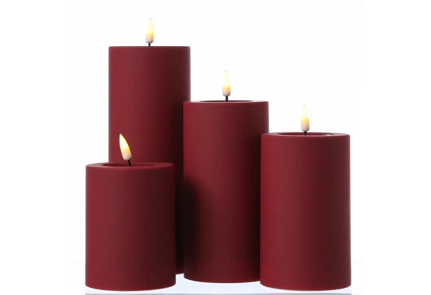 Deluxe Homeart LED-Kerze MIA Dunkelrot 15cm Warmweiß - Bild 5
