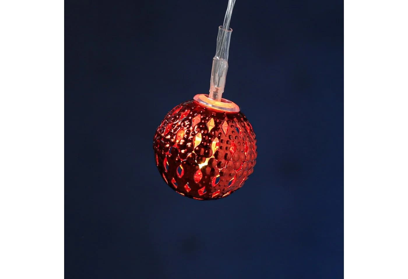 Orientalische Lichterkette aus Metall in Rot und Warmweiß - Bild 4