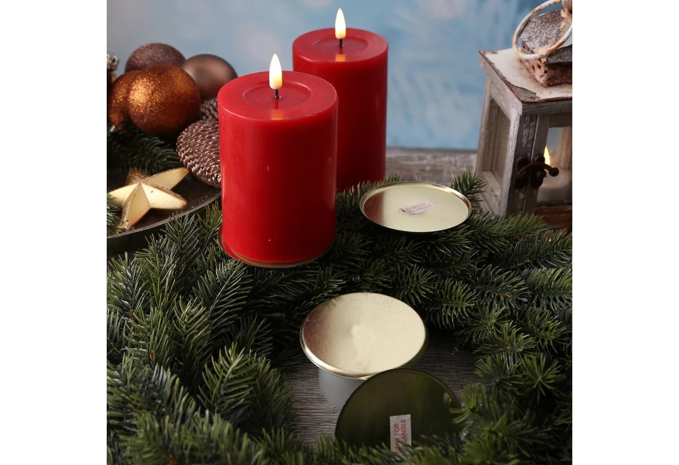 MARELIDA Adventskerzenhalter Gold Metall 4er Set 8 cm