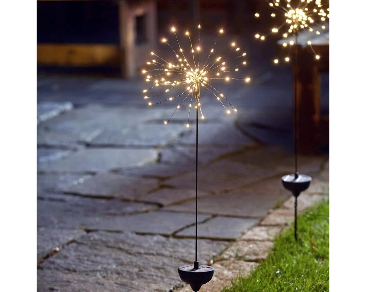 MARELIDA LED Solarstab Feuerwerk Gartendeko 90 LEDs Schwarz - Bild 2