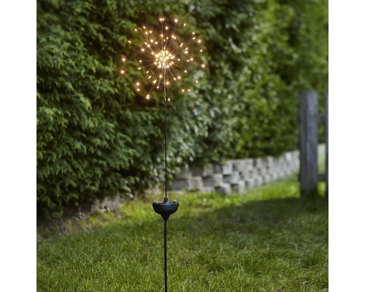 MARELIDA LED Solarstab Feuerwerk Gartendeko 90 LEDs Schwarz - Bild 3