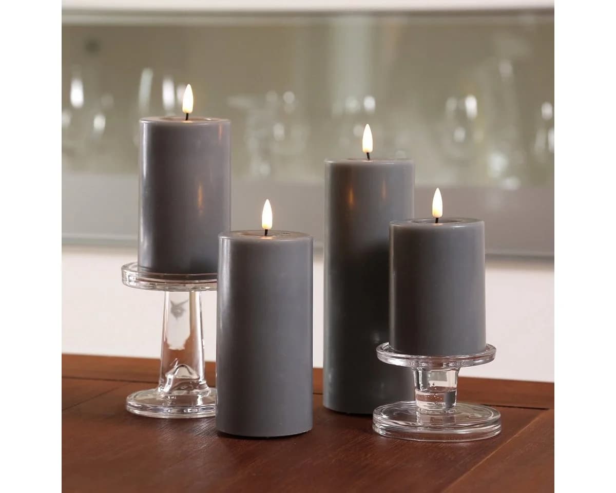 Deluxe Homeart LED-Kerze Mia Deluxe Echtwachs Grau - Bild 3